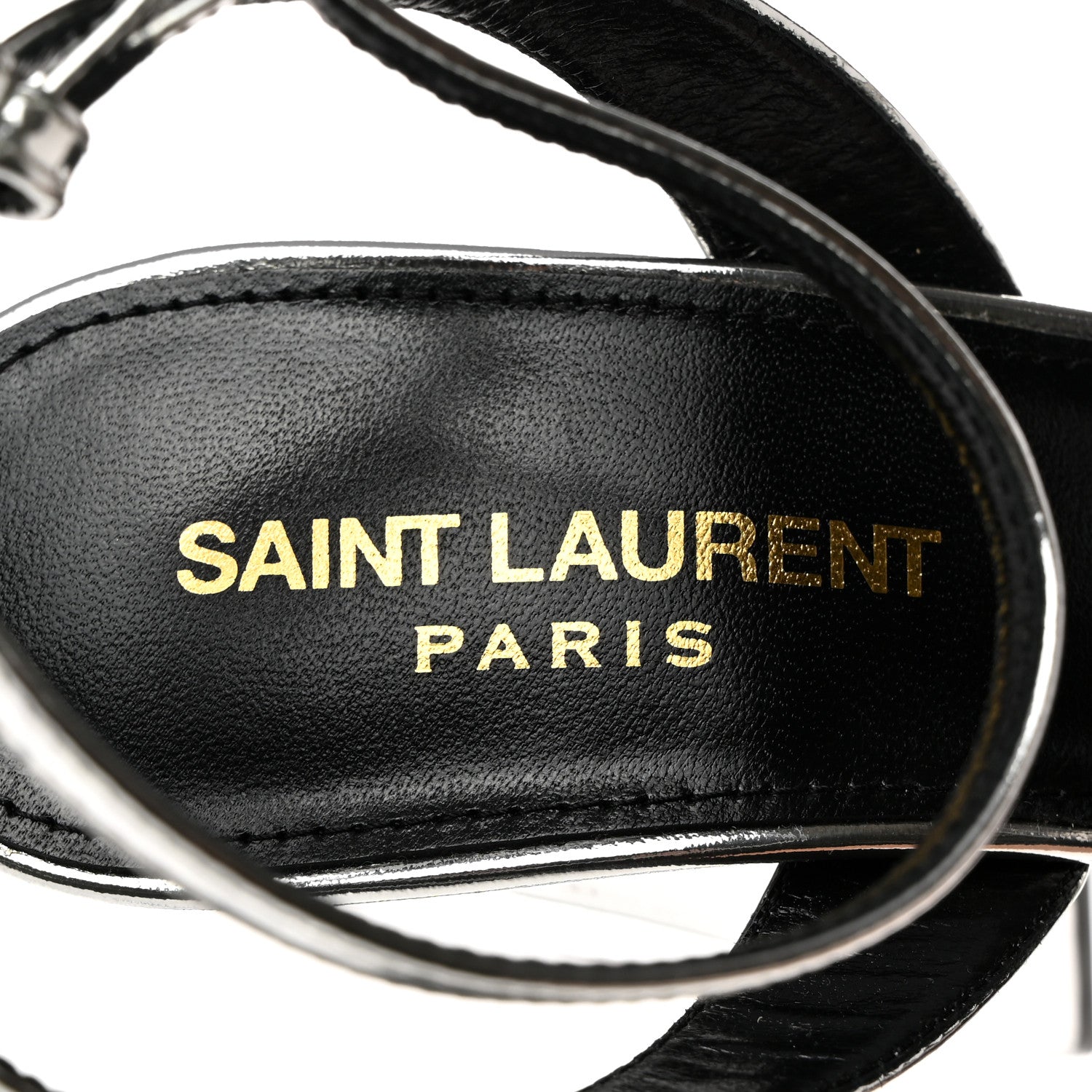 Saint Laurent Metallic Patent Jodie 95 Platform Sandals 36 Silver 6 of 9