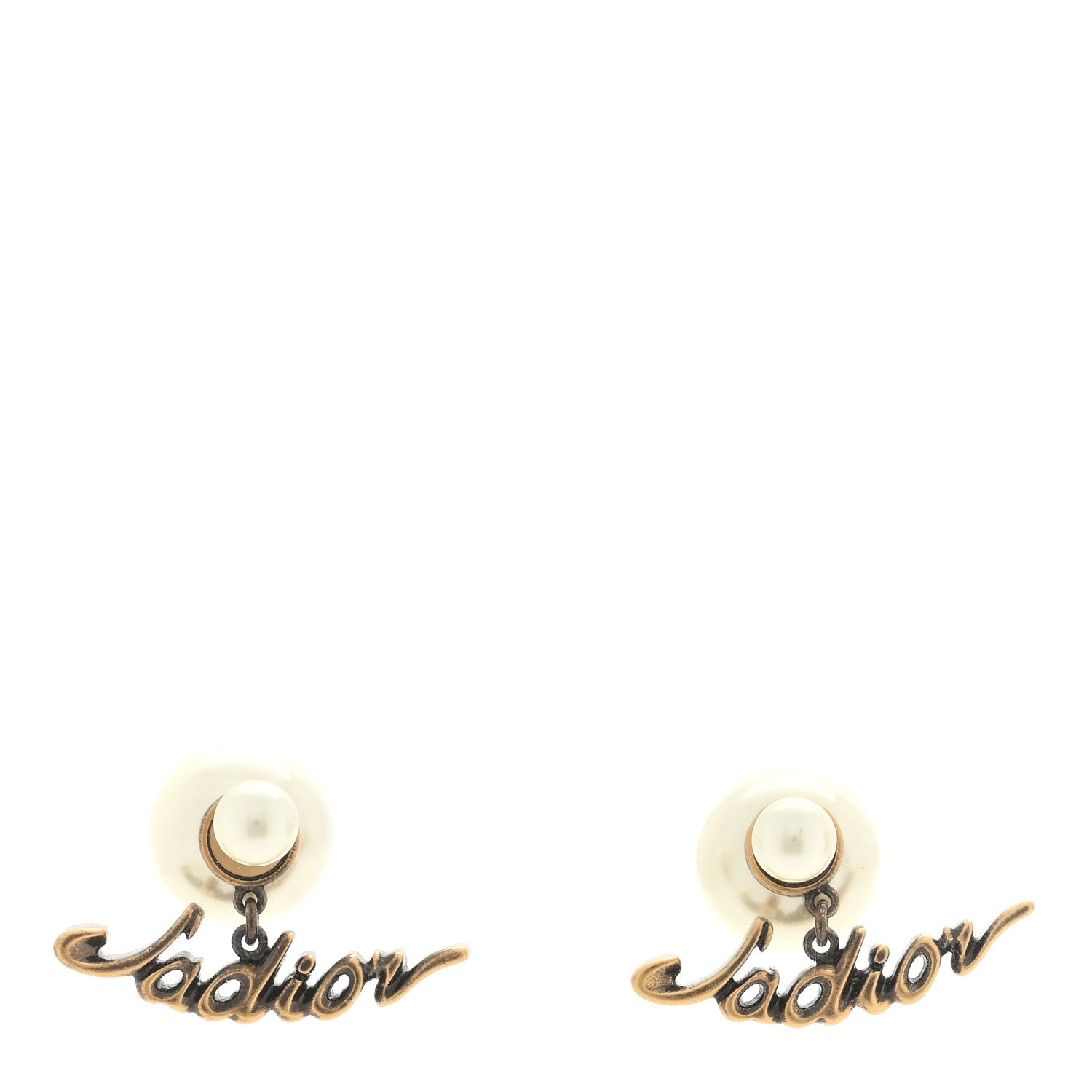 Christian Dior Pearl J'Adior Tribal Earrings Gold 1 of 4