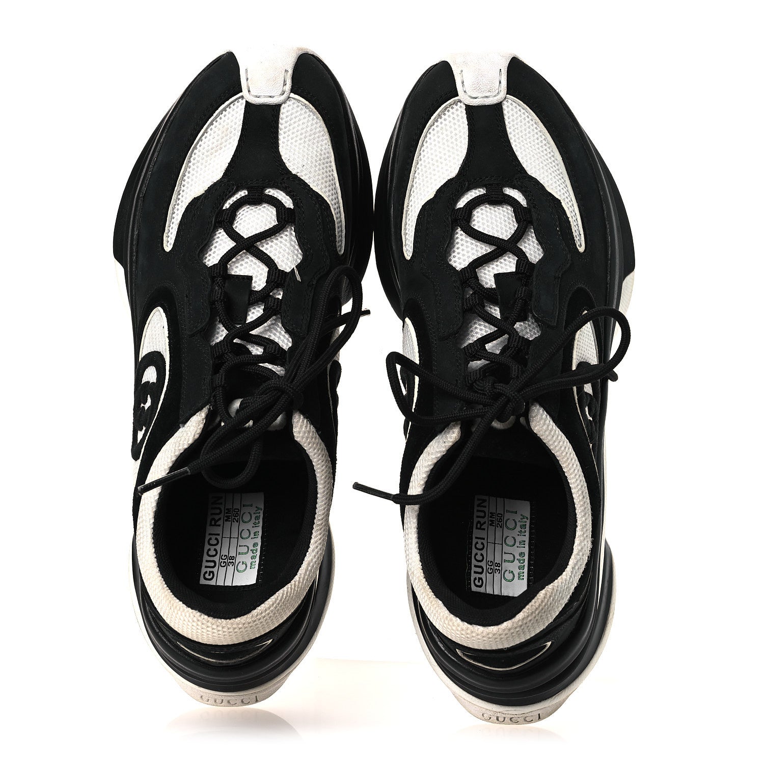 Gucci Technical Knit Fabric Suede Calfskin Womens Gucci Run
