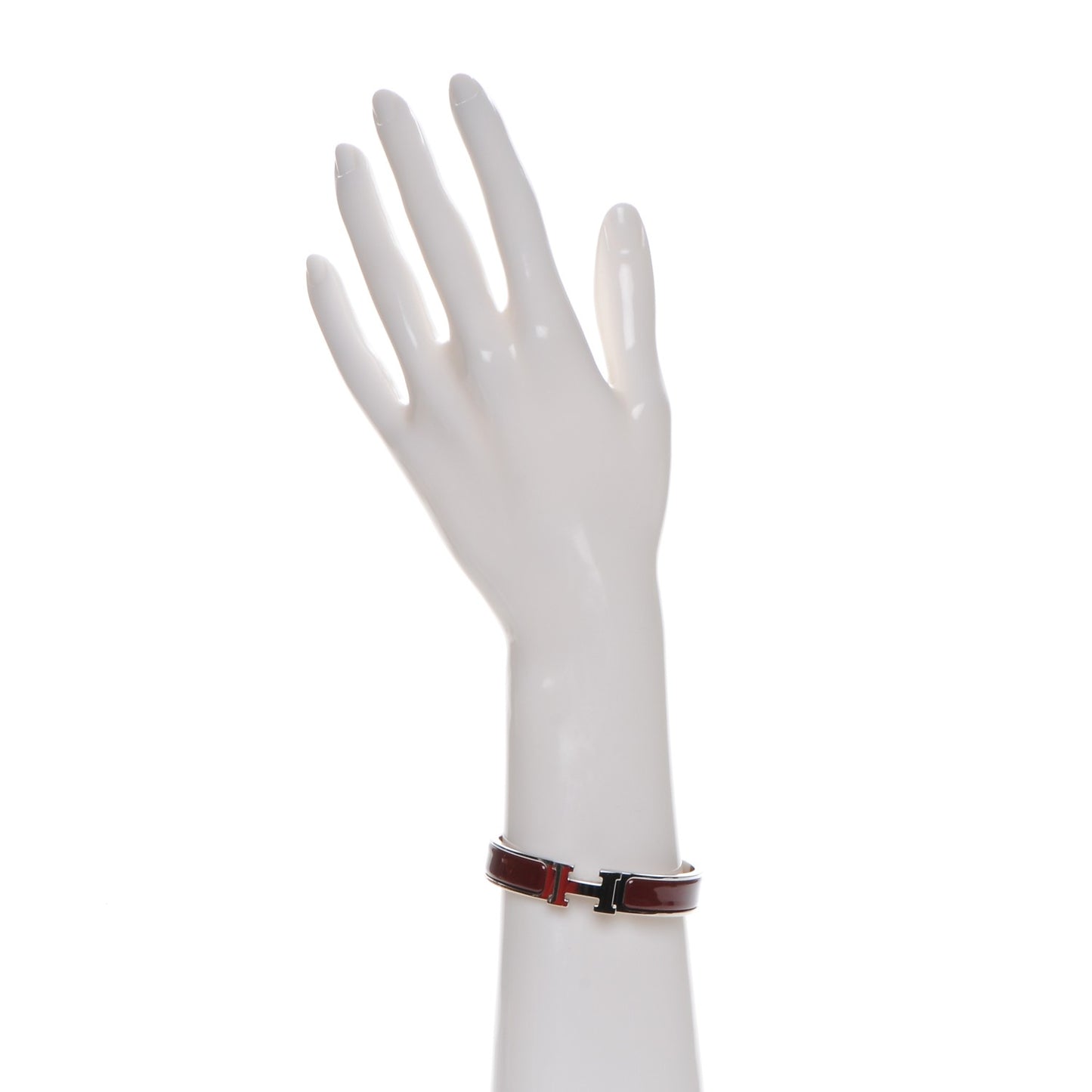 Narrow Enamel Clic Clac H Bracelet PM Burgundy