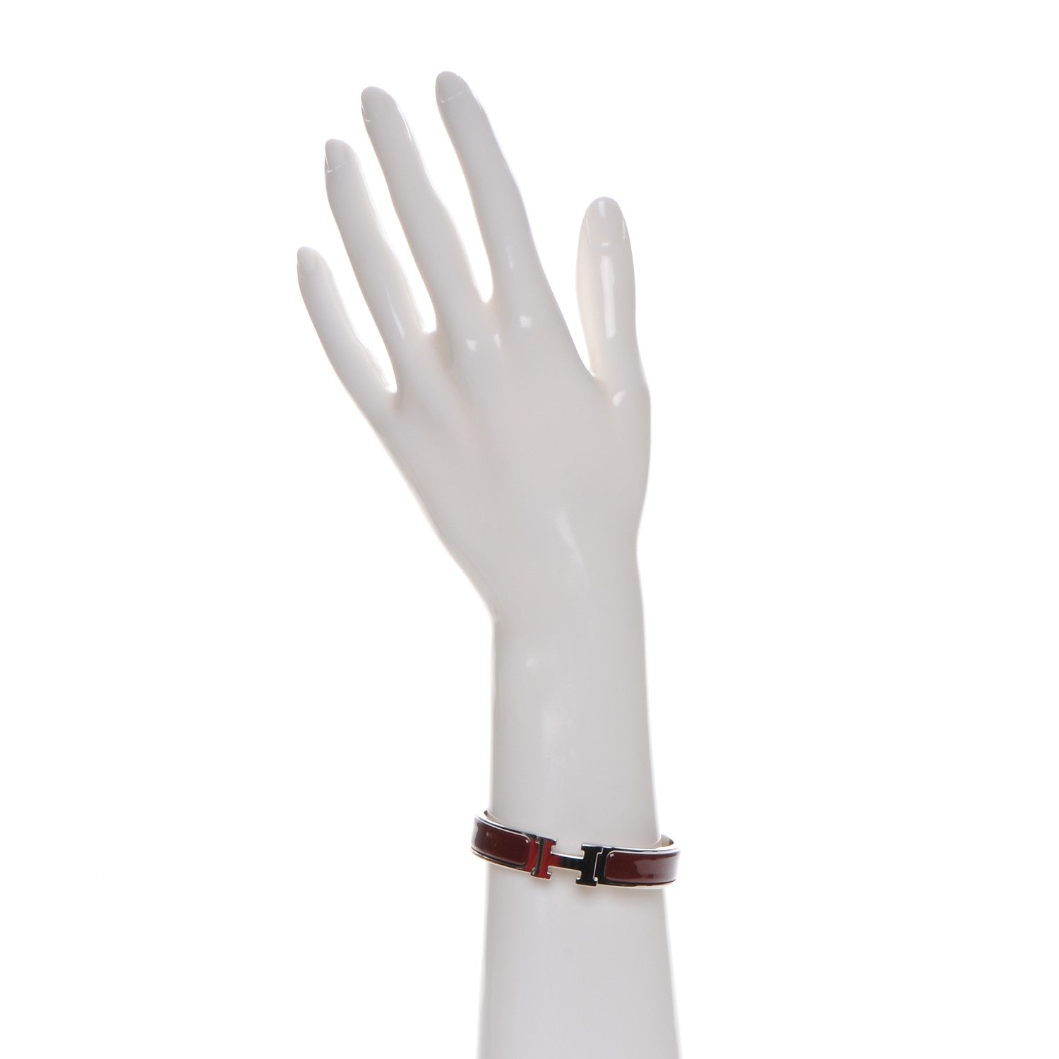 Hermes Narrow Enamel Clic Clac H Bracelet PM Burgundy 2 of 5