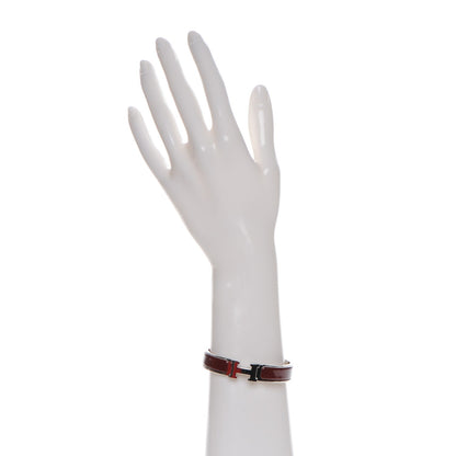 Hermes Narrow Enamel Clic Clac H Bracelet PM Burgundy 2 of 5