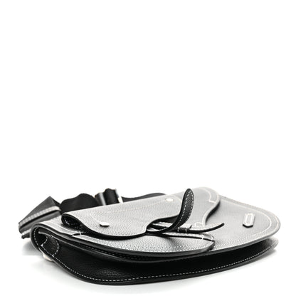 Christian Dior X KAWS Grained Calfskin Saddle Pouch Black 4 of 12