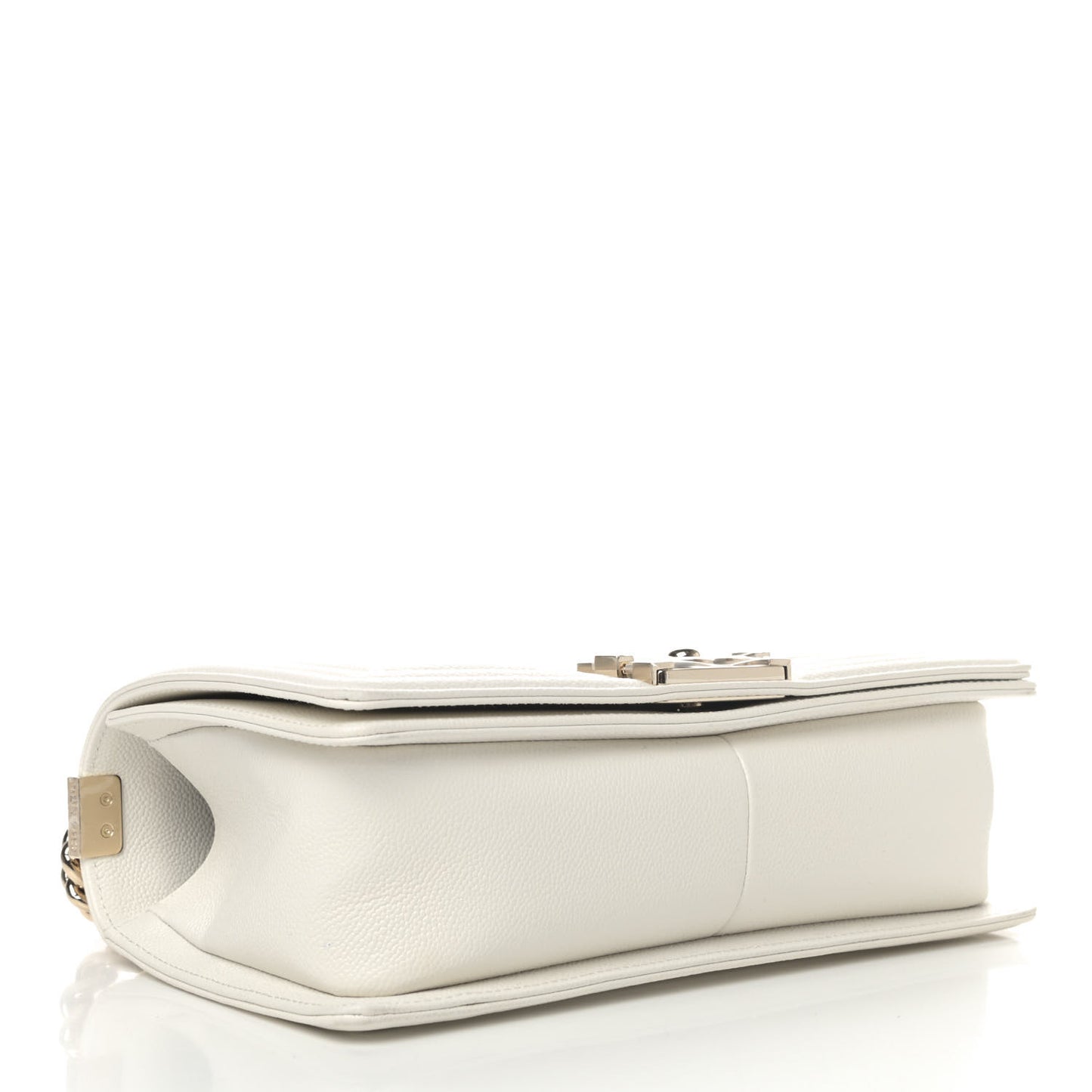 Caviar Quilted Medium Boy Flap White