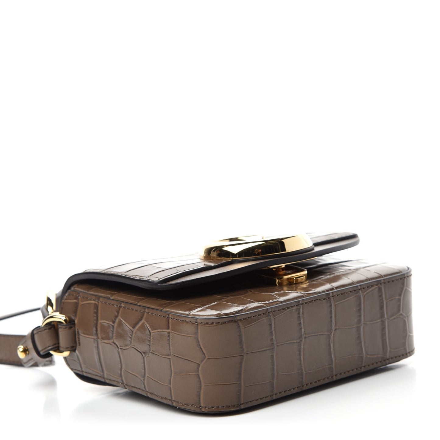 Calfskin Crocodile Embossed Mini C Double Carry