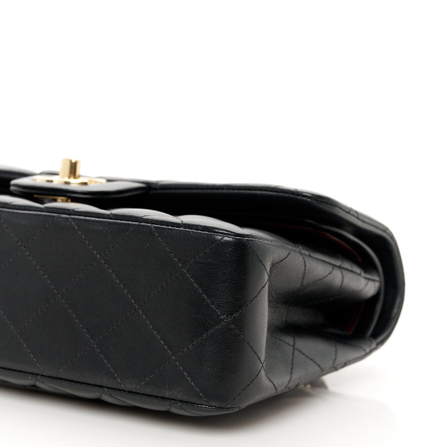 Lambskin Quilted Small Double Flap Black