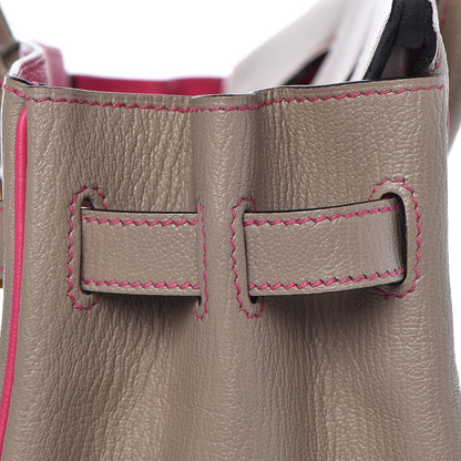 Hermes Chevre Mysore Horseshoe Birkin 30 Gris Tourterelle Rose Tyrien 12 of 32