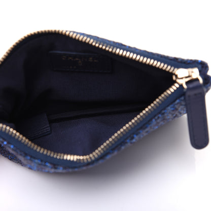 Chanel Woven Straw Raffia Deauville Cosmetic Pouch Blue 5 of 11