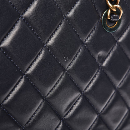 Chanel Calfskin Quilted Tote Dark Navy Red 9 of 18