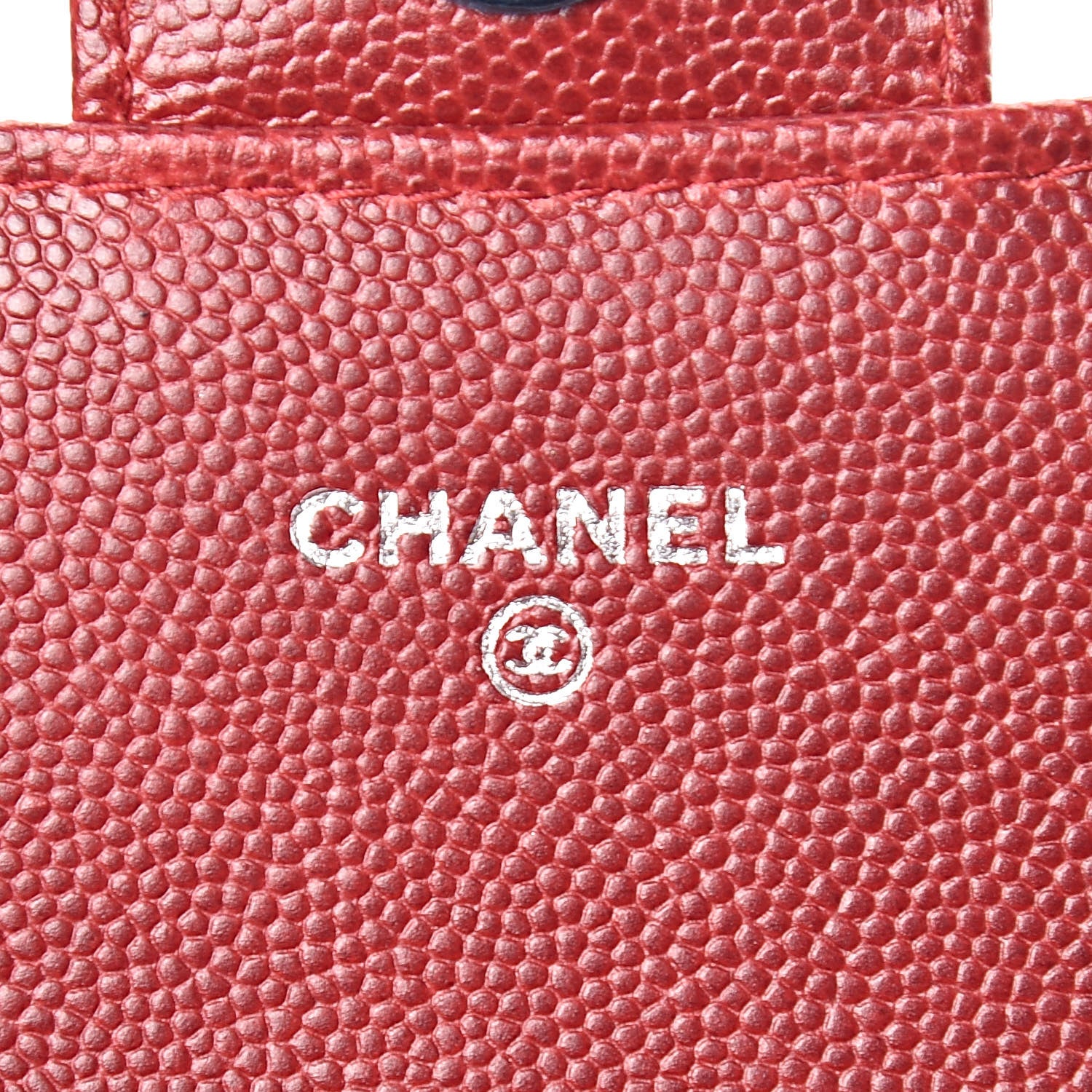 Chanel Caviar Quilted Wallet on Removable Chain Red 10 of 13