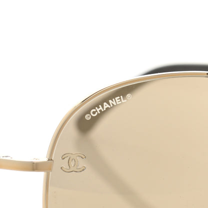 Chanel Aviator CC Sunglasses 4189-T-Q Gold 7 of 8