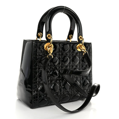 Christian Dior Patent Cannage Medium Lady Dior Black 3 of 10