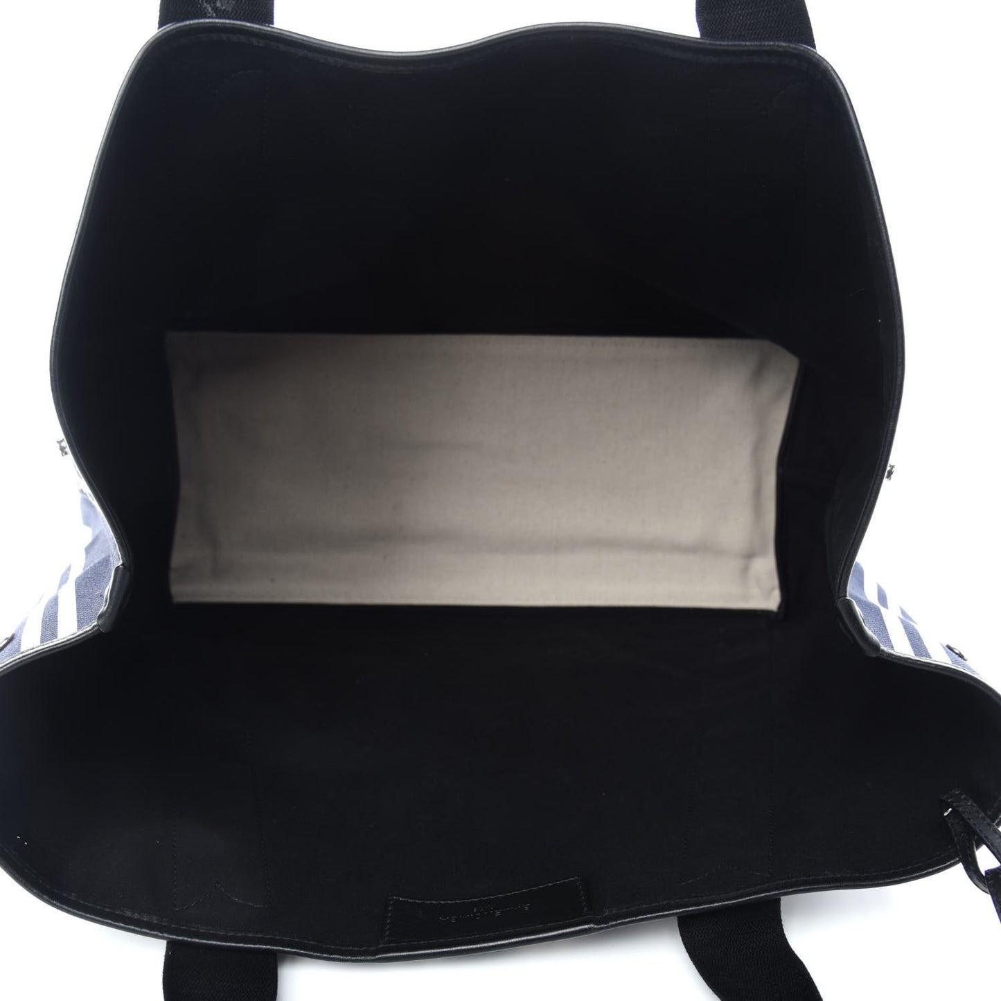 Canvas Navy Striped Cabas M Navy