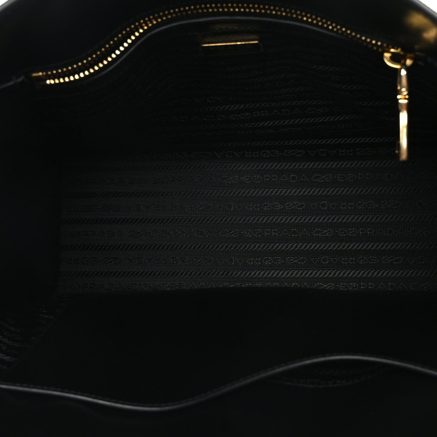 Saffiano Lux Metal Triangle Logo Medium Shoulder Tote Handbag Black