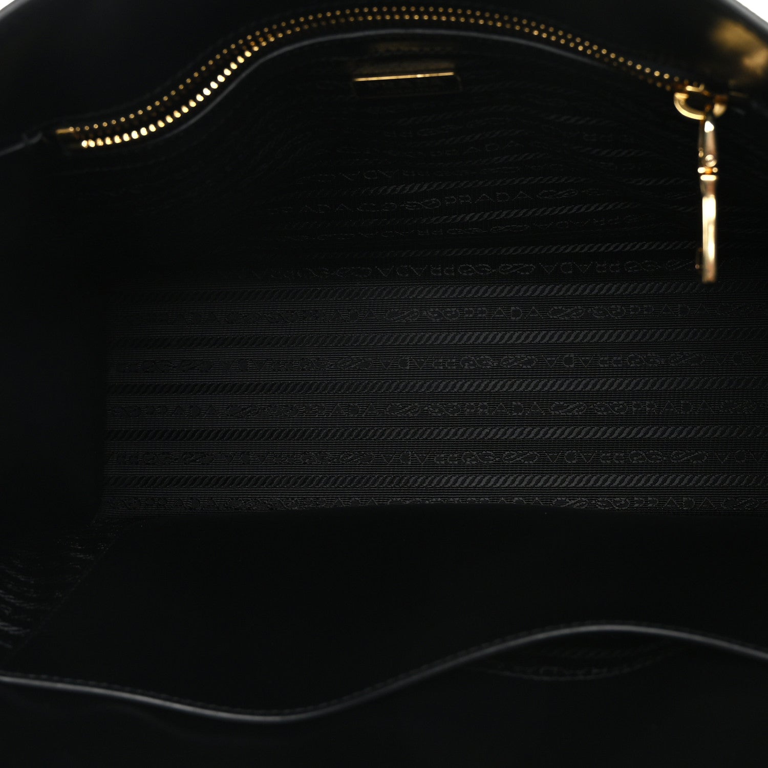 Prada Saffiano Lux Metal Triangle Logo Medium Shoulder Tote Handbag Black 5 of 8