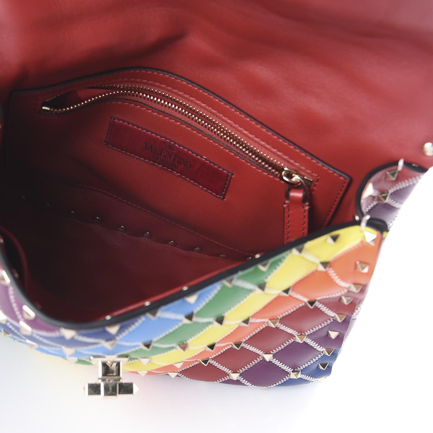 Valentino Garavani Lambskin Medium Rockstud Spike Shoulder Bag Rainbow 4 of 8