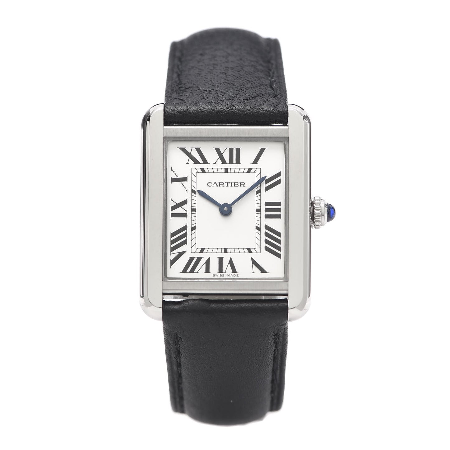Stainless Steel Calfskin 24mm Tank Solo Quartz Watch