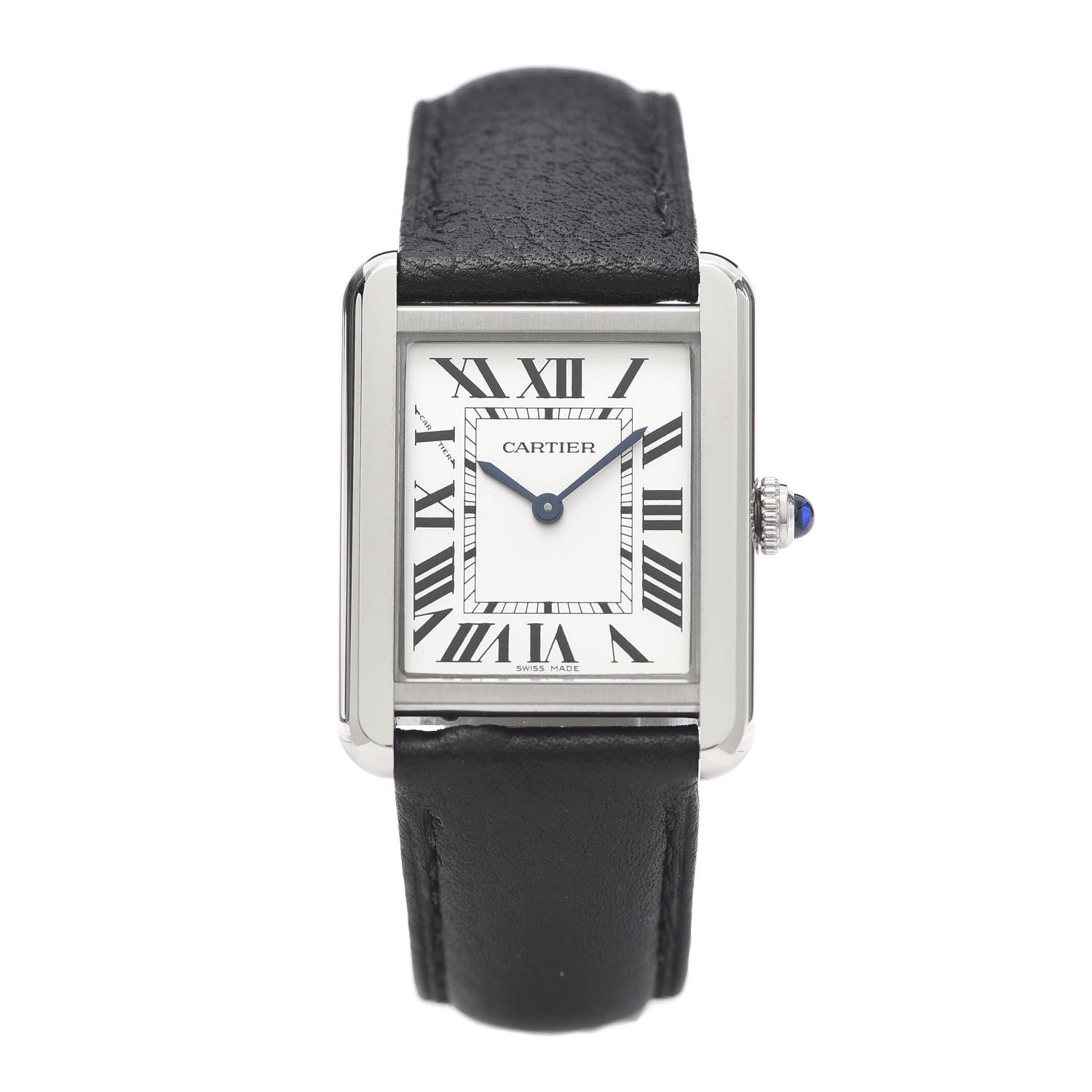 Cartier Stainless Steel Calfskin 24mm Tank Solo Quartz Watch 1 of 9