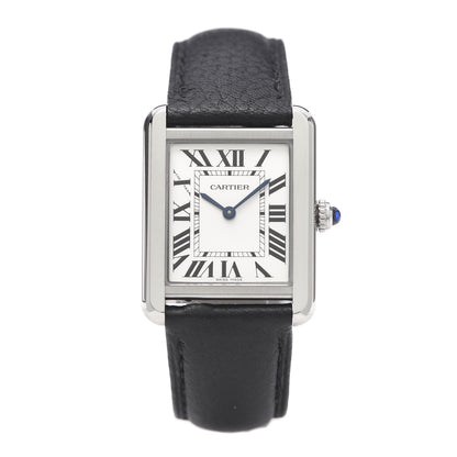Cartier Stainless Steel Calfskin 24mm Tank Solo Quartz Watch 1 of 9