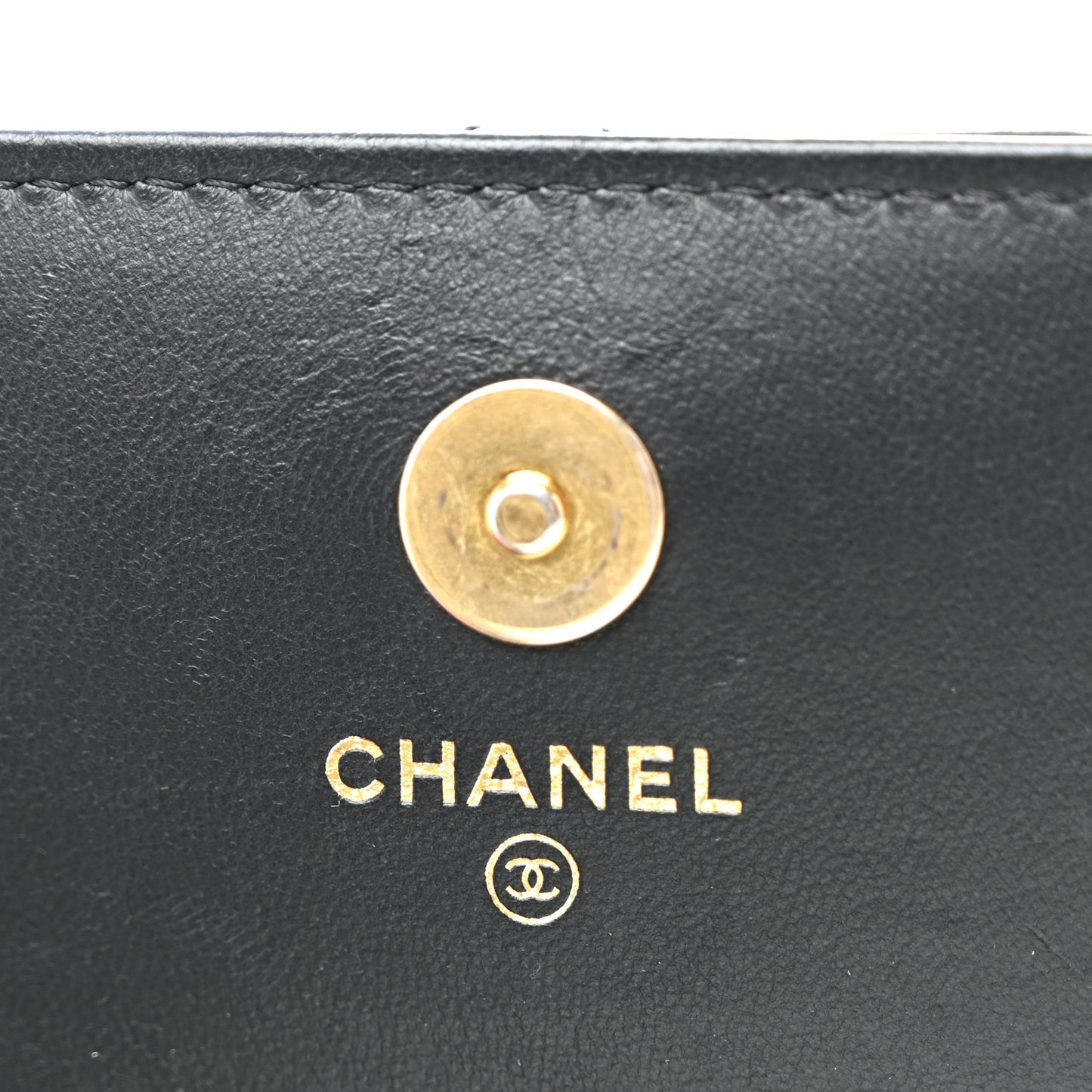 Lambskin Enamel Quilted Pending CC Flap Belt Bag Black