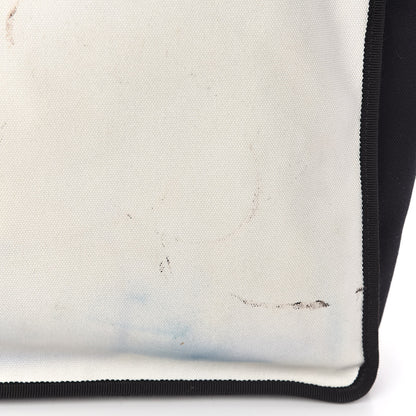 Chanel Canvas Calfskin Let's Demonstrate Small Tote White Black 9 of 11