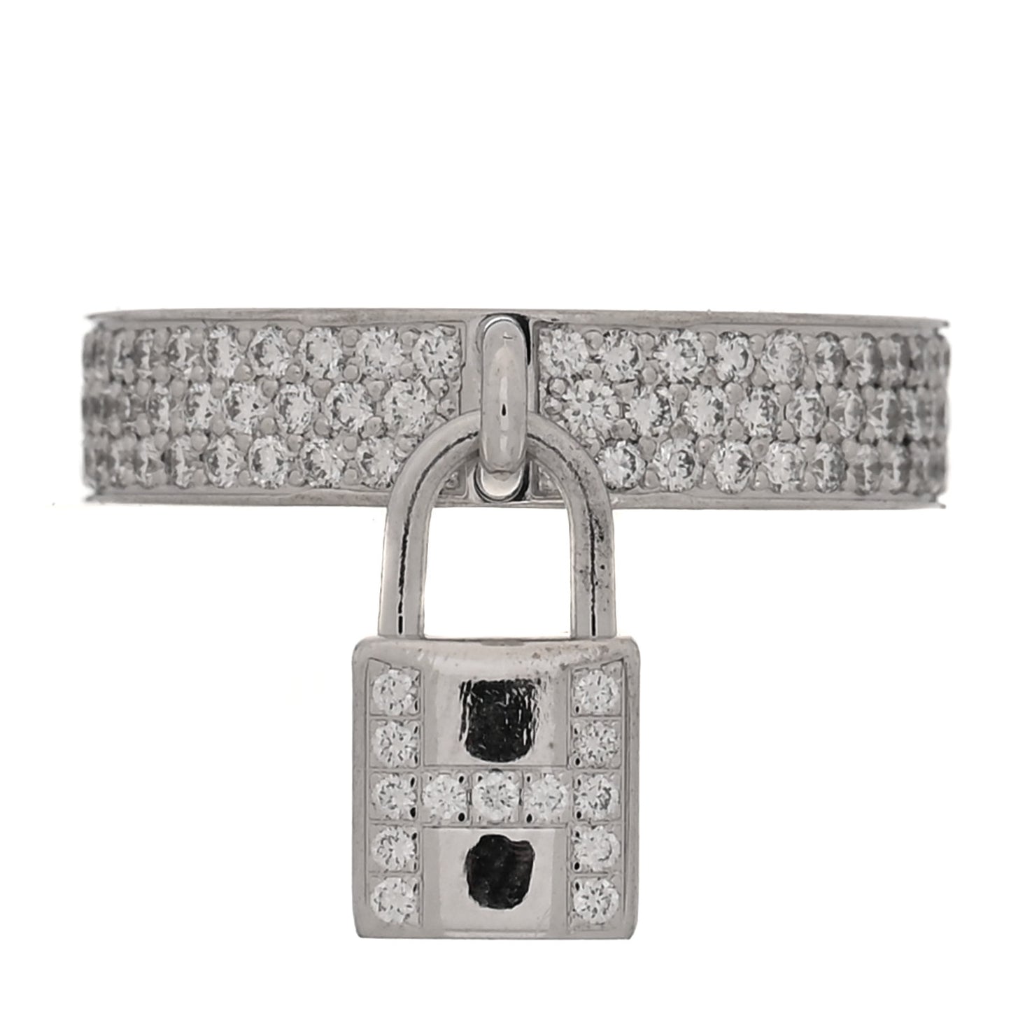 18K White Gold Diamond MM Kelly Clochette Ring 50 5.25
