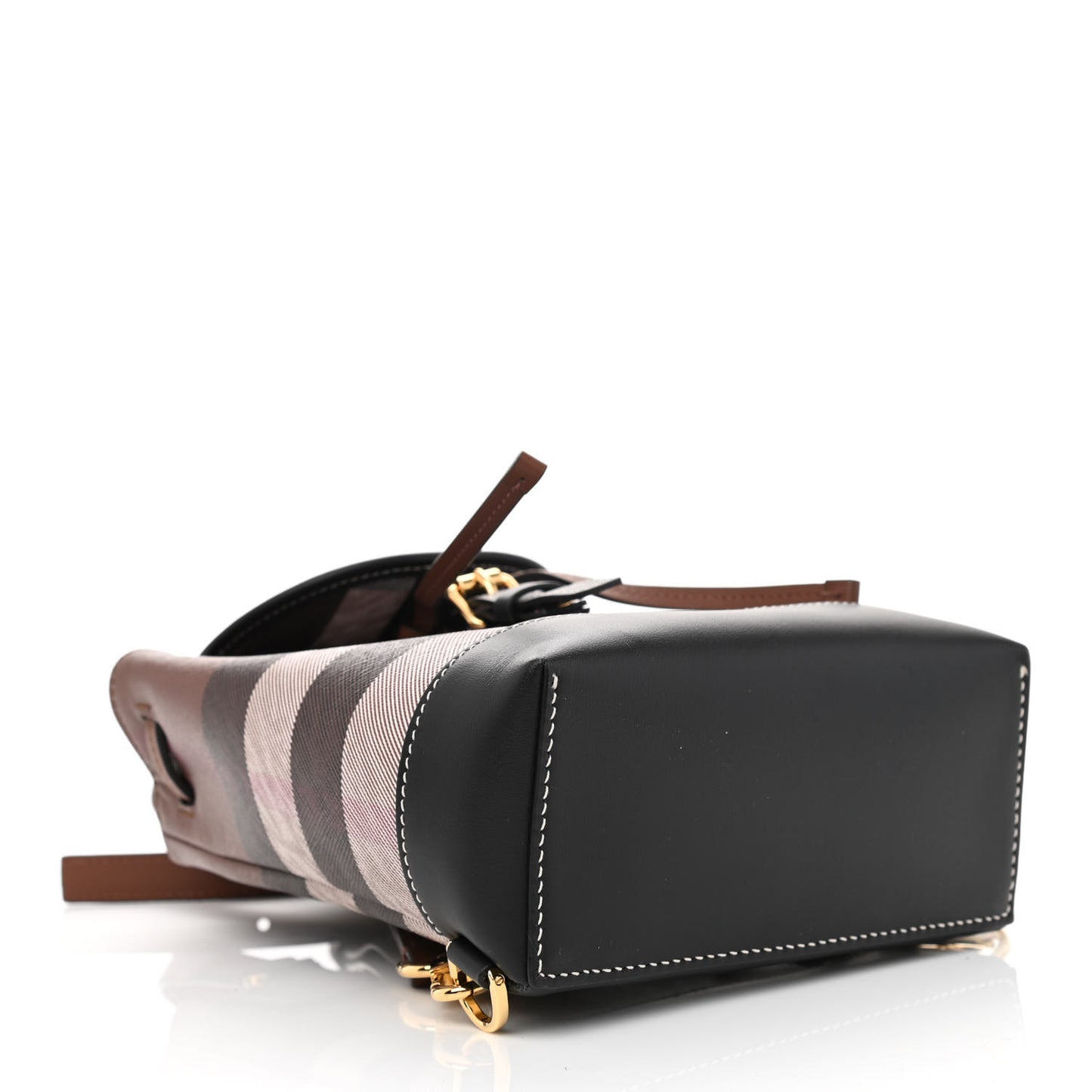 House Check Canvas Calfskin Micro Backpack Dark Birch Brown