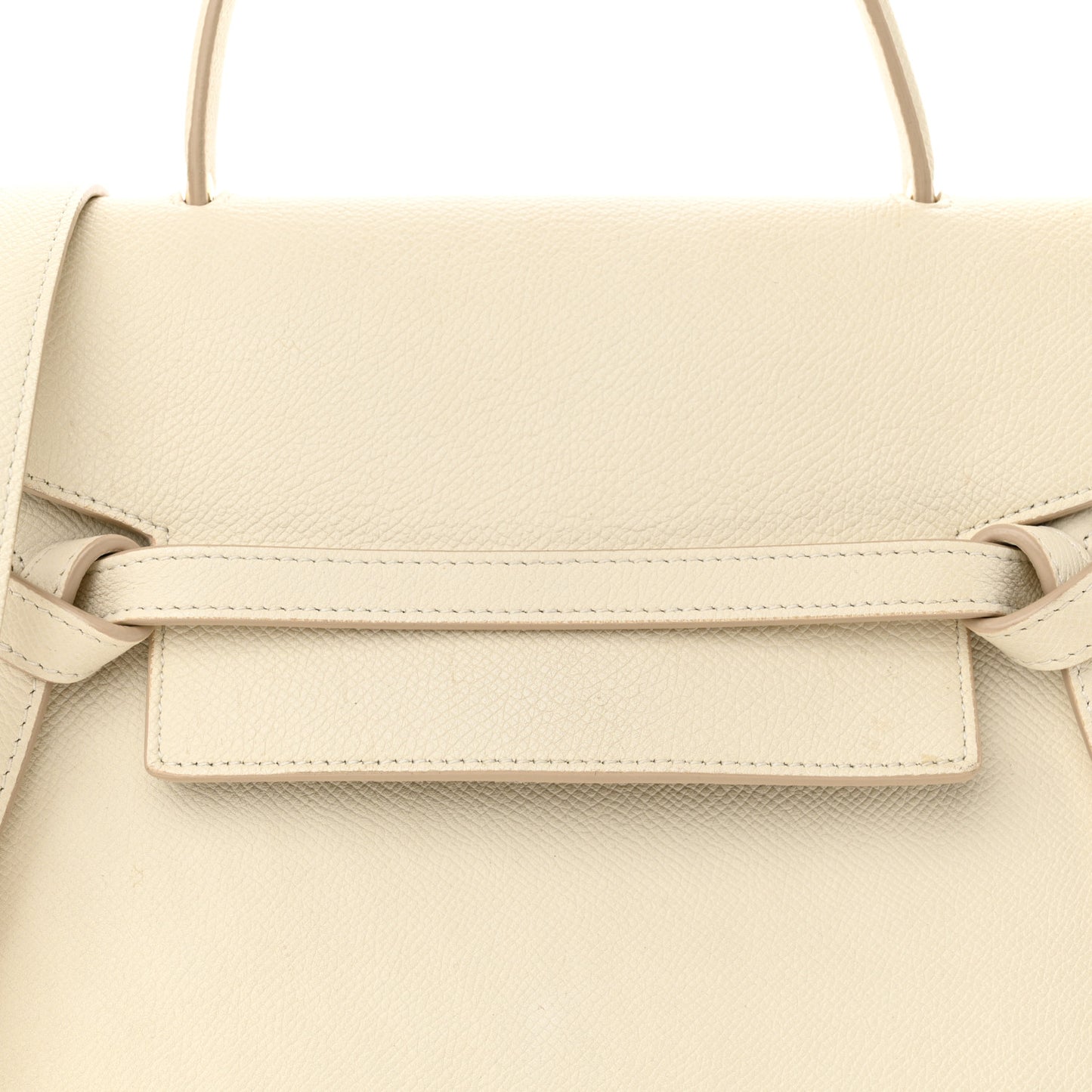 Grained Calfskin Micro Belt Bag White