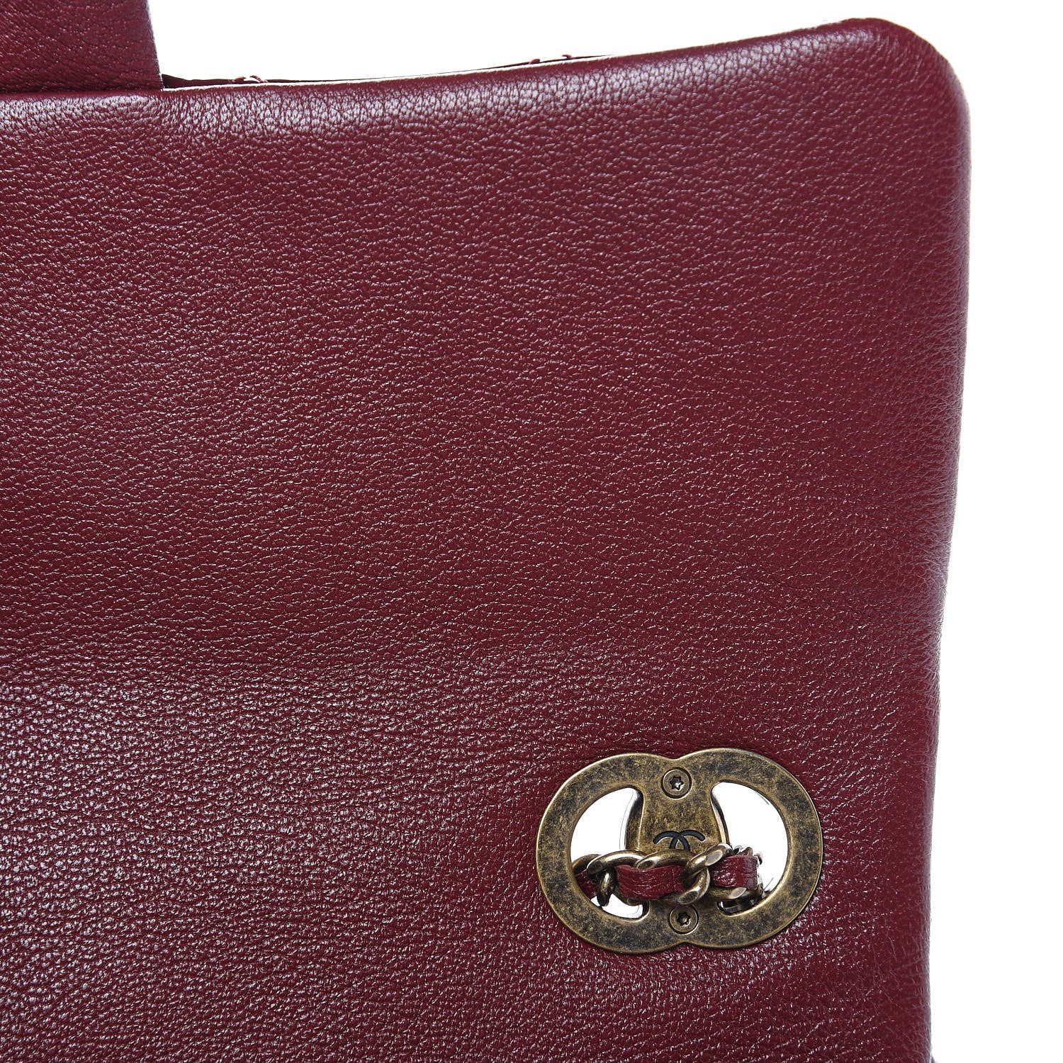 Chanel Patent Goatskin Quilted Medium CC Eyelet Flap Burgundy 11 of 11
