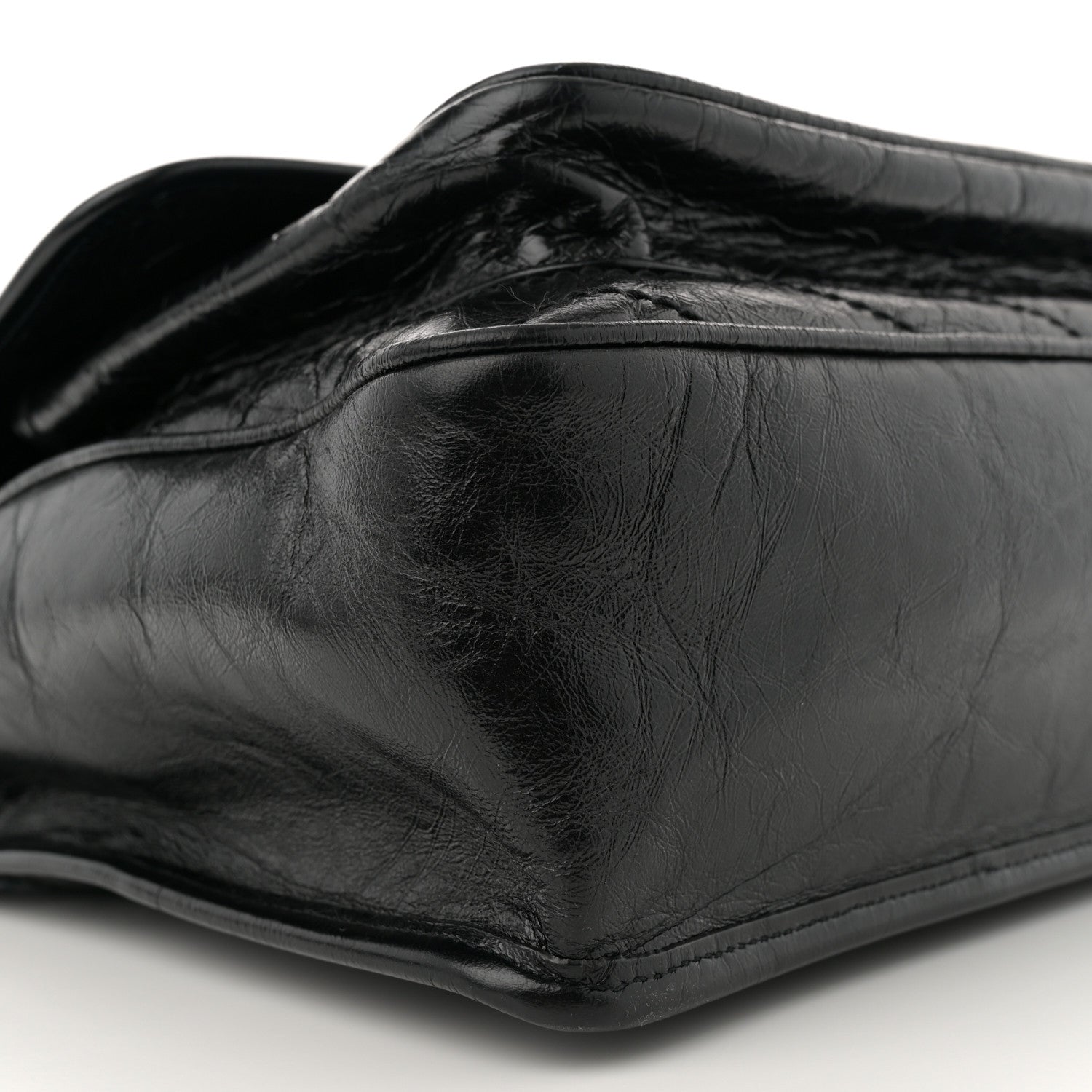 Saint Laurent Crinkled Calfskin Matelasse Monogram Large Niki Chain Satchel Black 8 of 10
