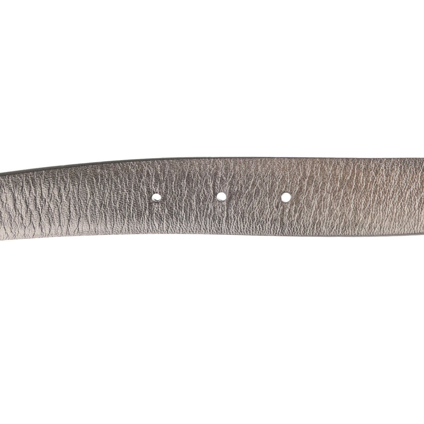Metallic Calfskin Crystal CC Chain Belt 75 30 Silver
