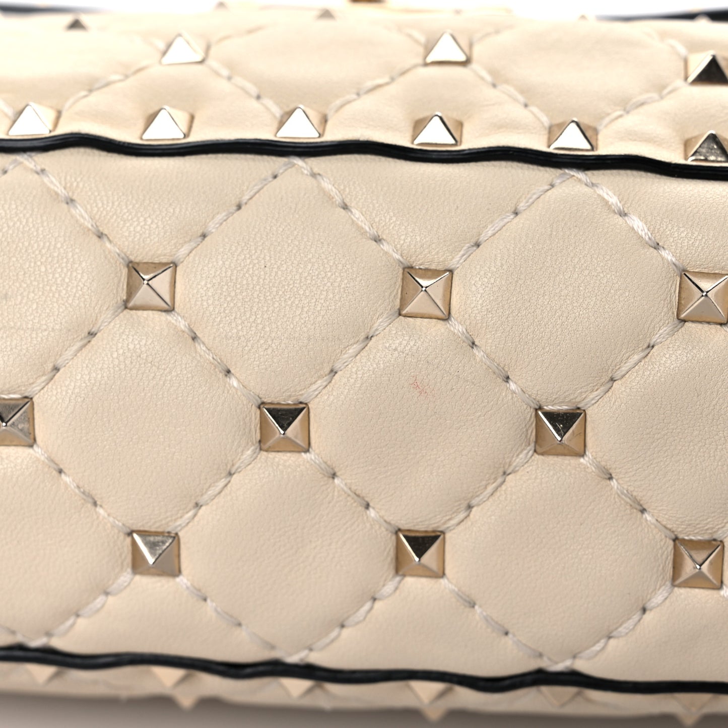 Nappa Medium Rockstud Spike Shoulder Bag Light Ivory