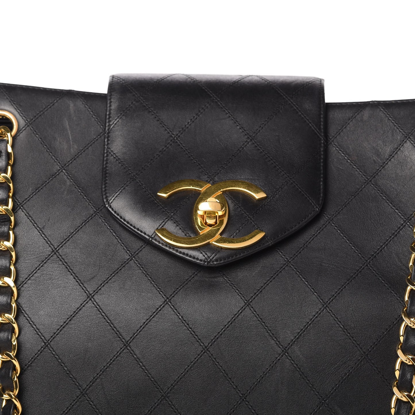 Calfskin Stitched XL Weekender Black