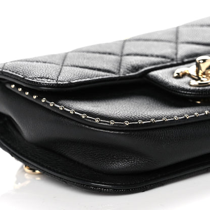Chanel Caviar Quilted Studded Flap Waist Bag Black 9 of 11