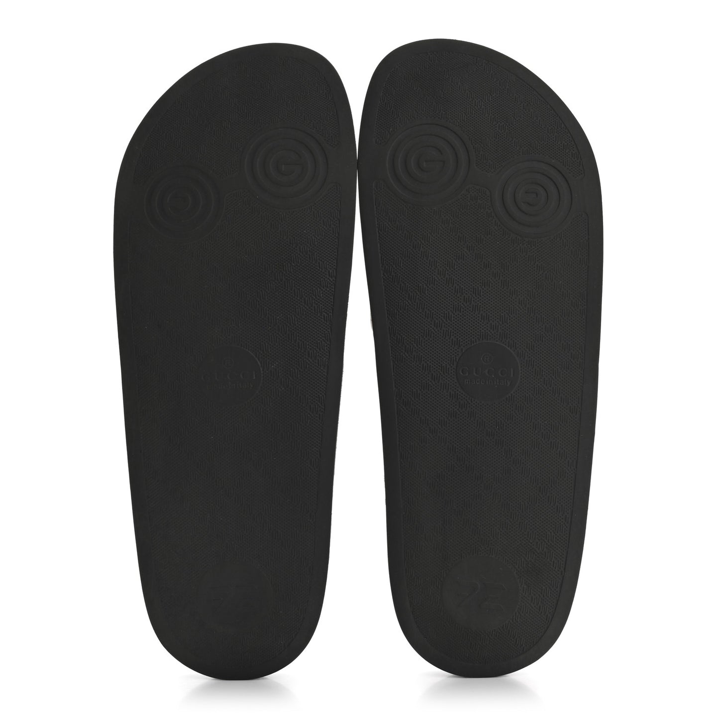 GG Supreme Monogram Mens Slide Sandals 9 Grey Black