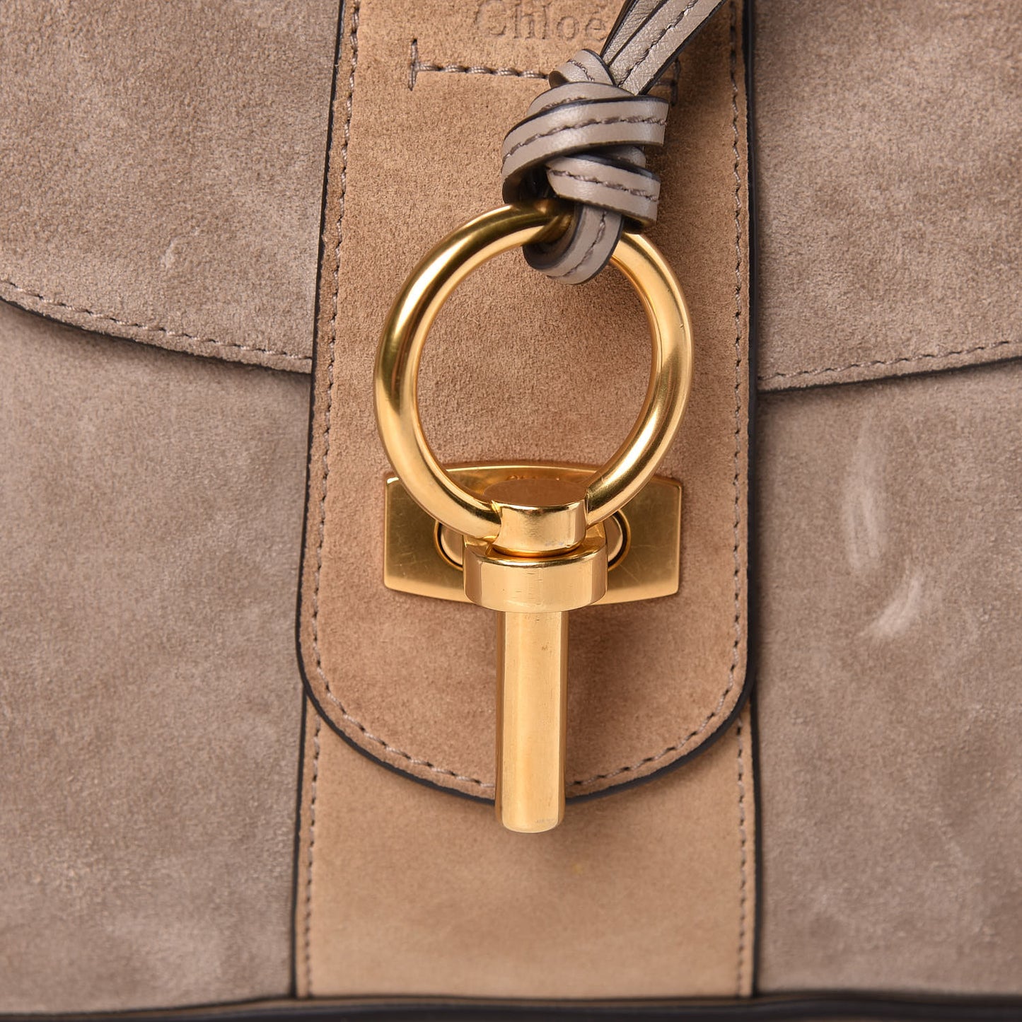 Suede Calfskin Small Lexa Shoulder Bag Motty Grey