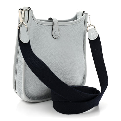 Hermes Taurillon Clemence Amazone Evelyne TPM Bleu Pale Indigo 3 of 12