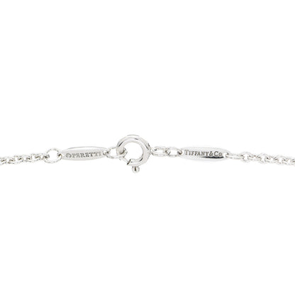 Tiffany Sterling Silver Pearl 9-9.5mm Elsa Peretti Open Heart Lariat Necklace 4 of 4