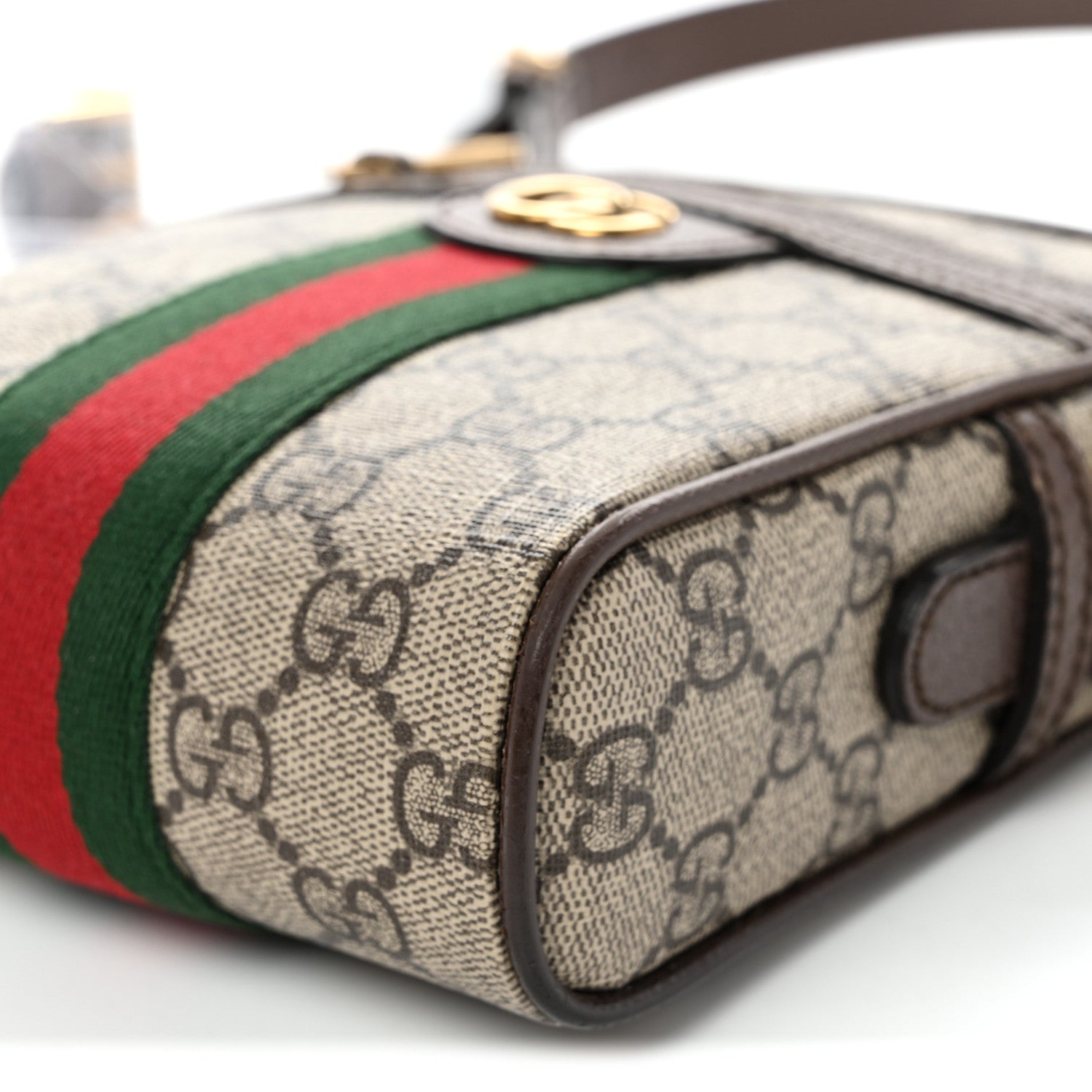 Gucci GG Supreme Monogram Web Mini Ophidia Messenger Brown 10 of 11
