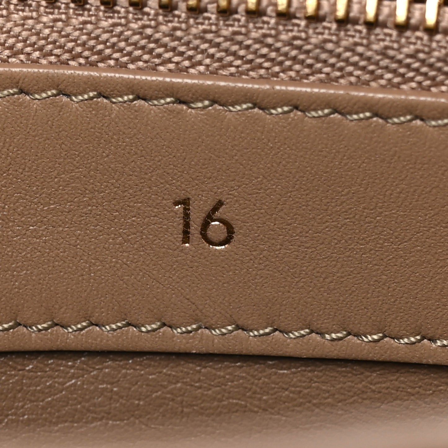 Satinated Calfskin Small 16 Top Handle Bag Beige