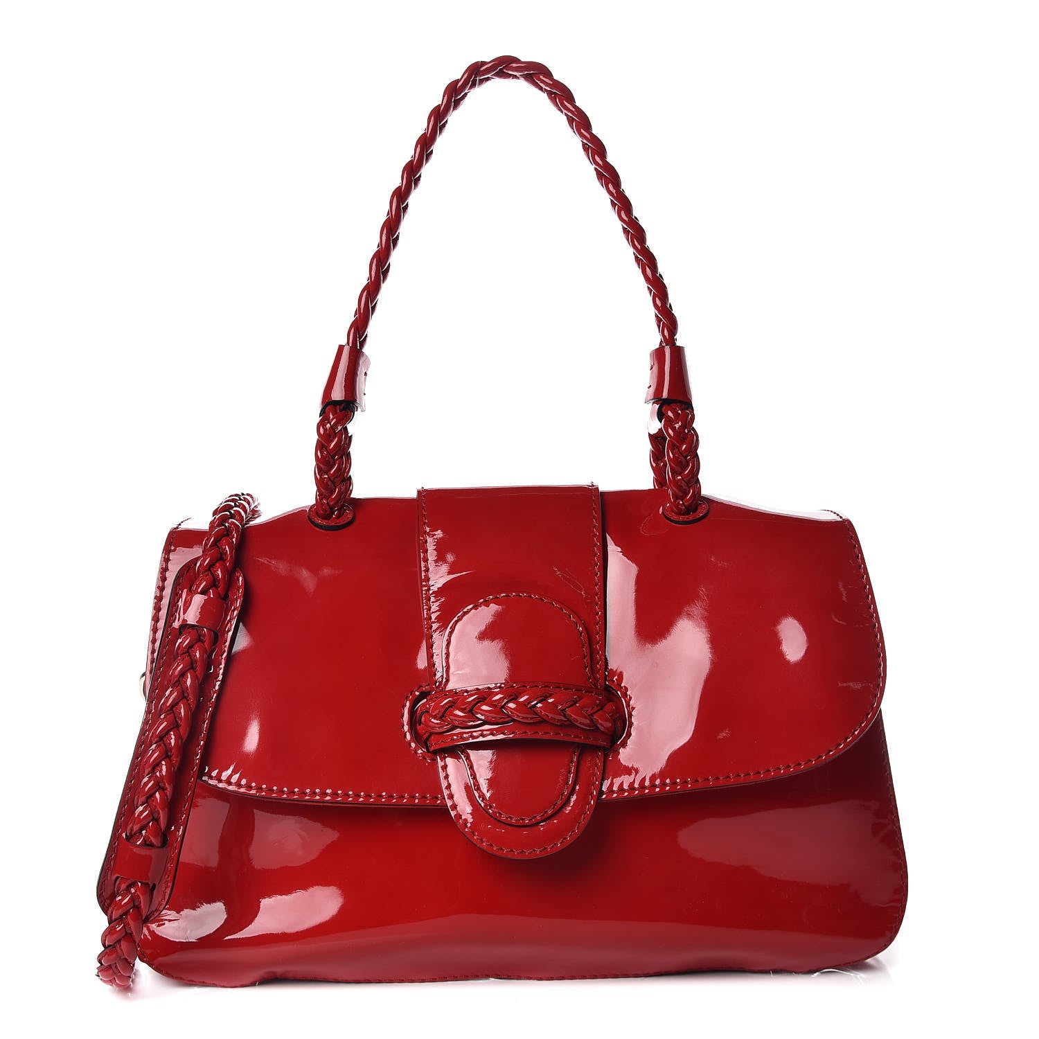 Valentino Garavani Patent Histoire Flap Red 1 of 11