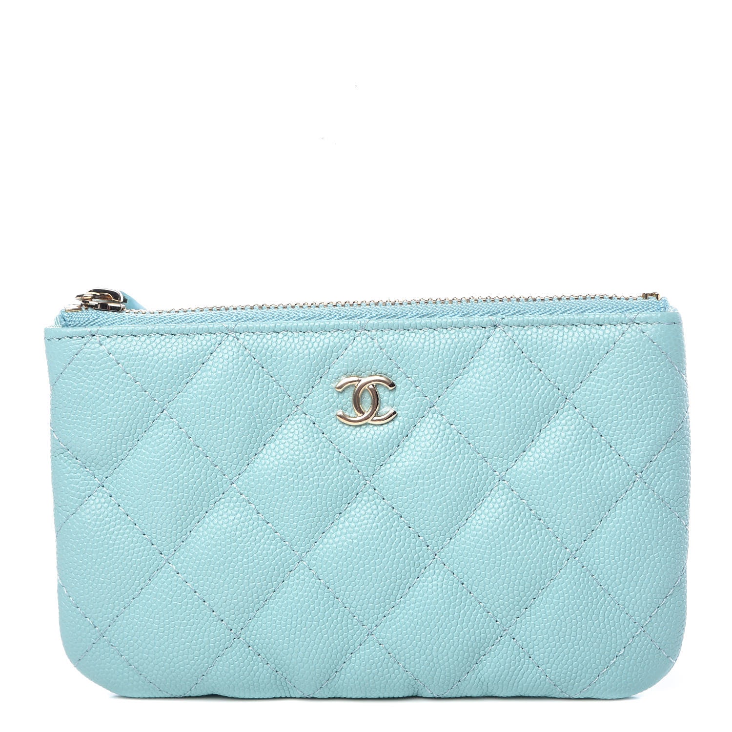Chanel Caviar Quilted Small Cosmetic Case Light Blue 1 of 8