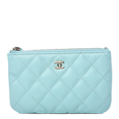 Chanel Caviar Quilted Small Cosmetic Case Light Blue 1 of 8