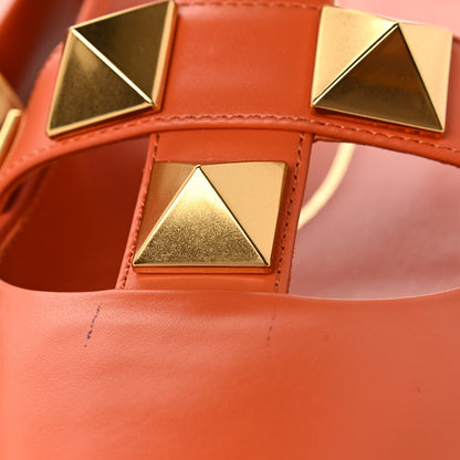 Valentino Garavani Calfskin Roman Stud Ankle Strap Flat Mules 38 Orange Zest 10 of 11