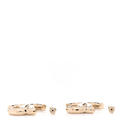 Chanel Metal Large CC Earrings Light Gold 3 of 5