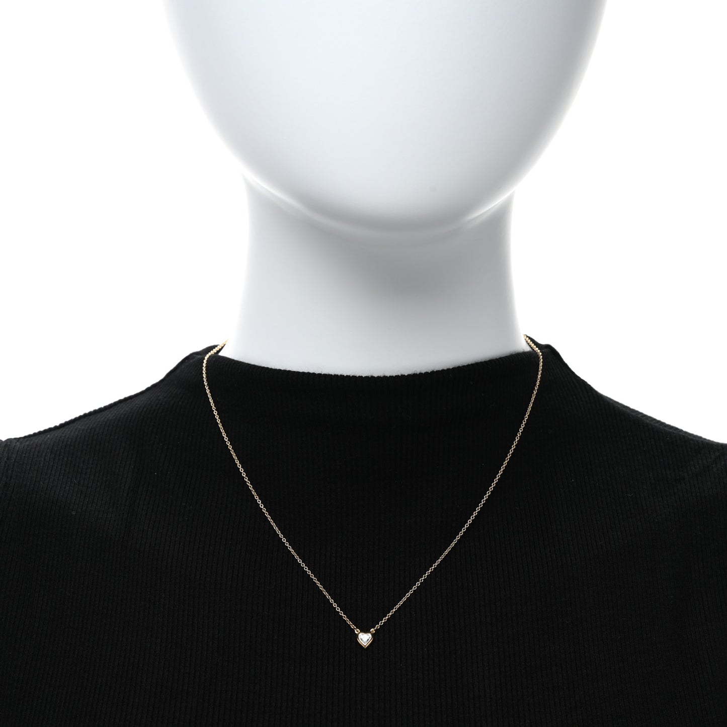 18K Yellow Gold Diamond .17ct Elsa Peretti Diamonds by the Yard Heart Pendant Necklace
