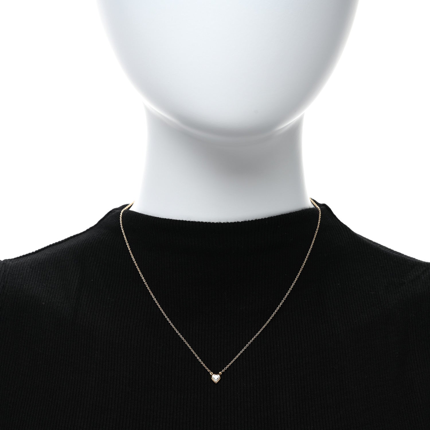 Tiffany 18K Yellow Gold Diamond .17ct Elsa Peretti Diamonds by the Yard Heart Pendant Necklace 3 of 4