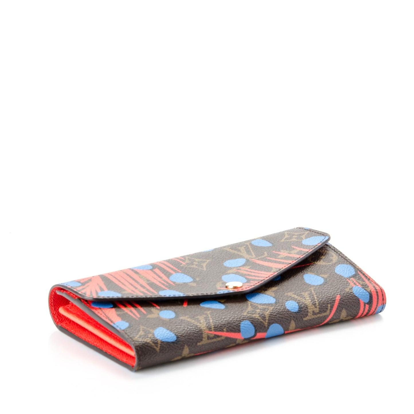 Monogram Jungle Dots Sarah Wallet Coquelicot Denim