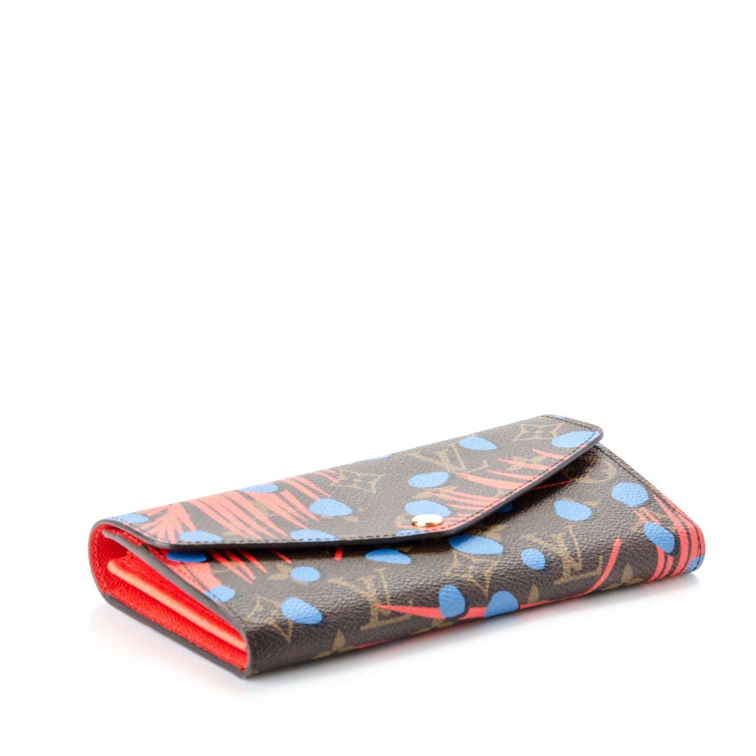Louis Vuitton Monogram Jungle Dots Sarah Wallet Coquelicot Denim 4 of 7