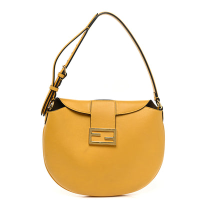 Fendi Vitello Grace Suede Small Croissant Hobo Mimosa 1 of 9
